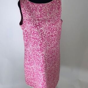 Lilly Pulitzer Pink Floral Shift Dress Sleeveless Scalloped Bottom Size 4